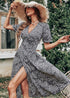 Boho Midi Dress Leopard Print Alina
